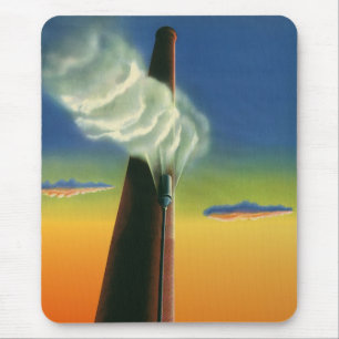 Mousepad Negócio do vintage, nascer do sol da fábrica do