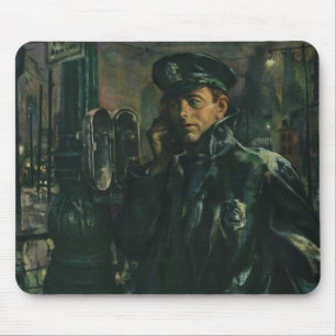 Mousepad Negócio do vintage, polícia no telefone de