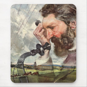 Mousepad Negócios Antigos, Telefone de Alexander Graham Bel