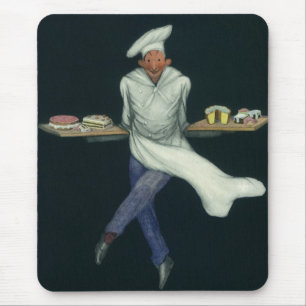 Mousepad Negócios de Comida Antiga, Padeiro com Sobremesas