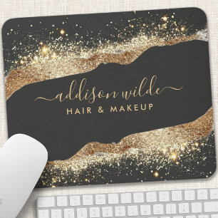 Mousepad Negócios de Script Brilhante Preto e Dourado