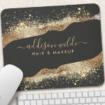 Mousepad Negócios Dourados E Negros Incríveis De Script De<br><div class="desc">Melhore seu espaço de trabalho com este Dourado e preto esboço brilhante de mouse comercial. Projetado com elegância em mente, este mouse pad apresenta um fundo negro luxuoso adormecido com uma onda de brilho dourado, criando um equilíbrio perfeito entre profissionalismo e estilo. A fonte do script de tendência exibe com...</div>