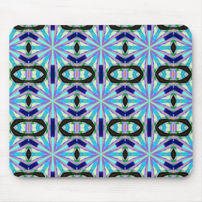 Mousepad negrito geométrico design preto azul preto (Frente)