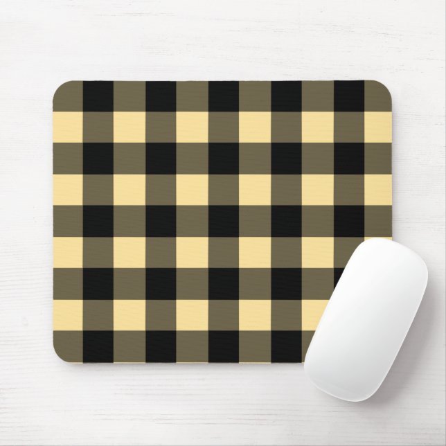 Mousepad Negro de búfalo e amarelo (Com mouse)