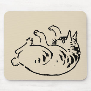 Mousepad Néko japonês bonito de Utagawa Hiroshige