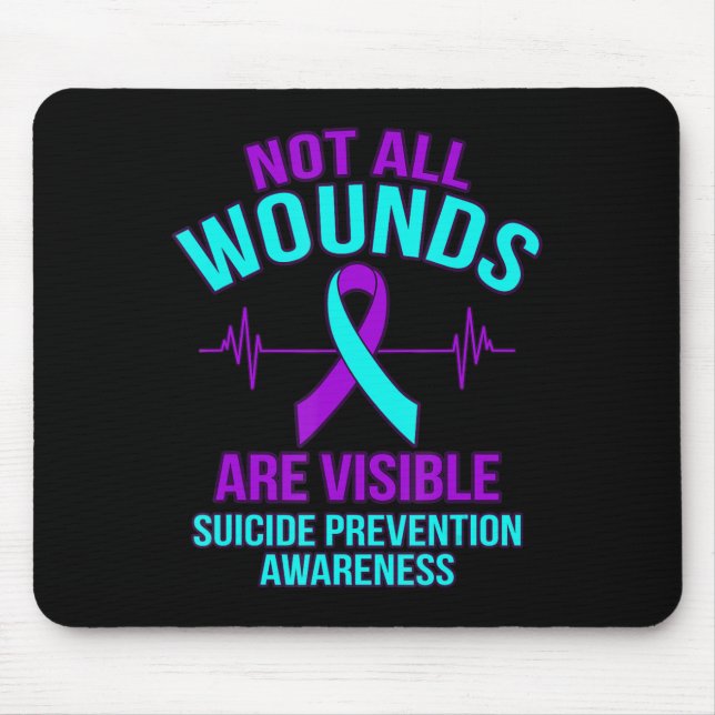 Mousepad Nem todas as feridas são visíveis e felizes consci (Frente)