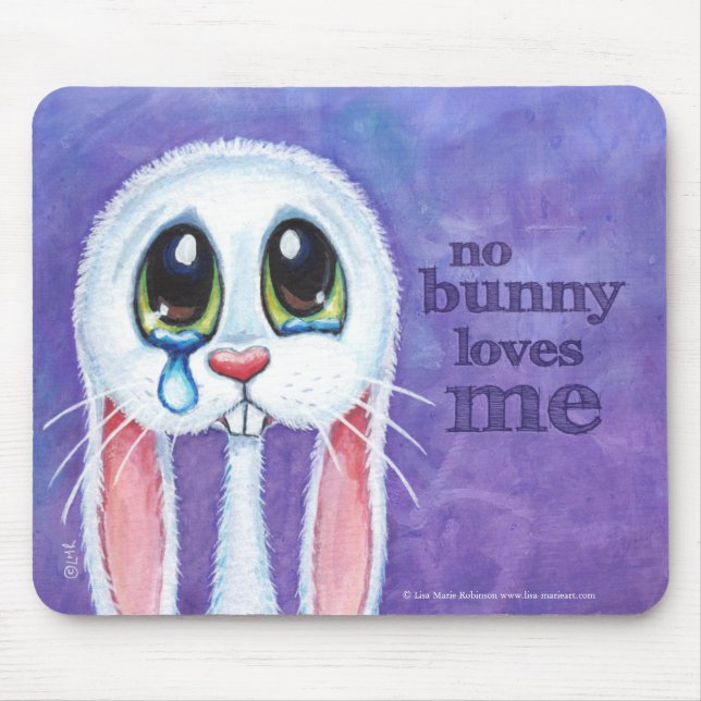 Mousepad Nenhum coelho ama-me - coelho triste bonito (Frente)