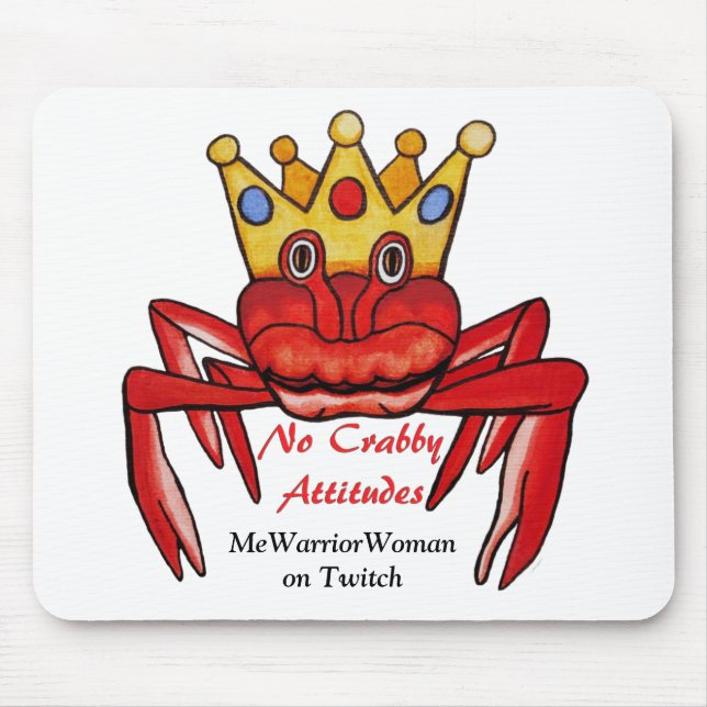 Mousepad Nenhuma atitude de Crabby, MmeWarriorWoman no Twit (Frente)