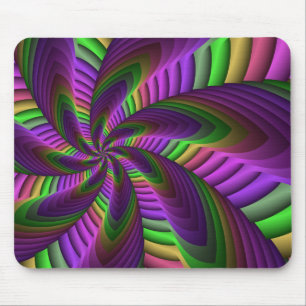 Mousepad Neon Colors Flash - Padrão Fractal Colorido