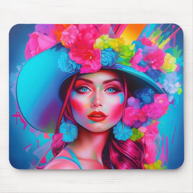 Mousepad Neon Fantasy Floral Retrato (Frente)