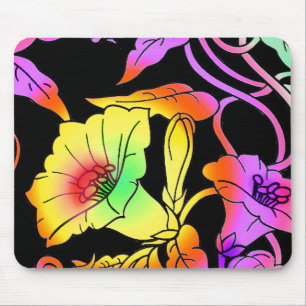Mousepad Neon Flowers