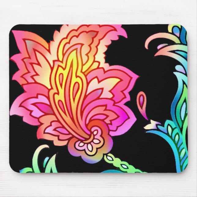 Mousepad Neon Flowers (Frente)