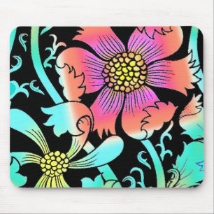Mousepad Neon Flowers