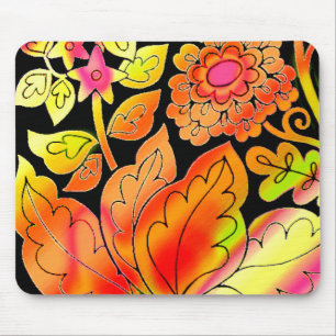 Mousepad Neon Flowers
