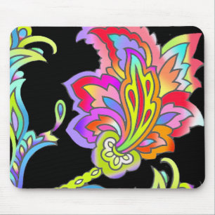 Mousepad Neon Flowers