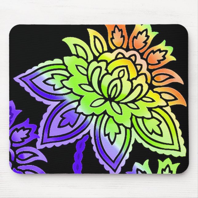 Mousepad Neon Flowers (Frente)