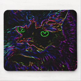 Mousepad Neon Glow Cat