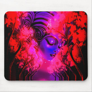 Mousepad Neon Goddess in Enchanted Forest