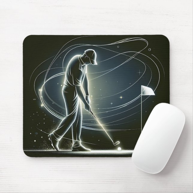 Mousepad Neon Golfer Putando a Bola de Golfe (Com mouse)