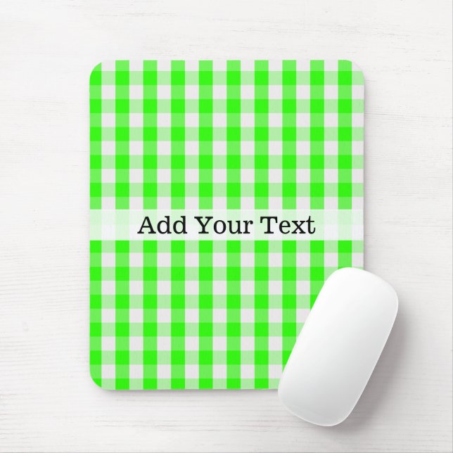 Mousepad Neon Green Gingham Patterno de Shirley Taylor (Com mouse)