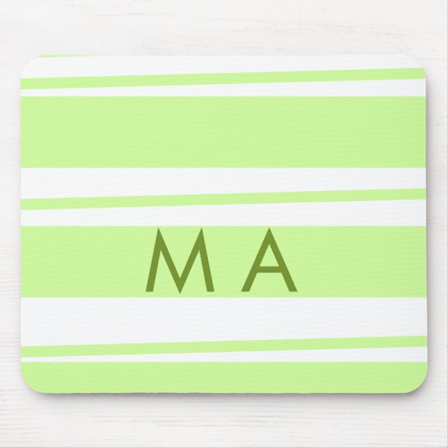 Mousepad Neon green stripes monograma com letra grega (Frente)