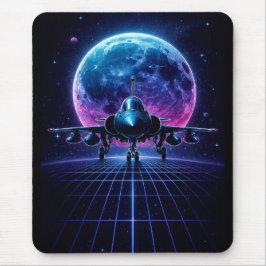 Mousepad Neon Jet Retro Sci-Fi Planet Art