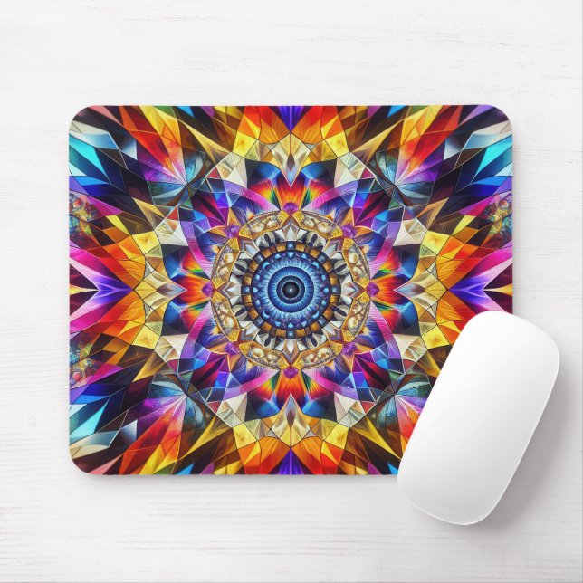Mousepad Neon Kaleidoscope Design (Com mouse)