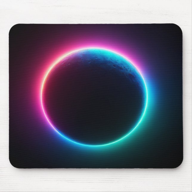 Mousepad Neon Moon Preto (Frente)