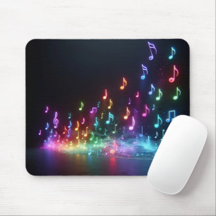 Mousepad Neon Musical Notes