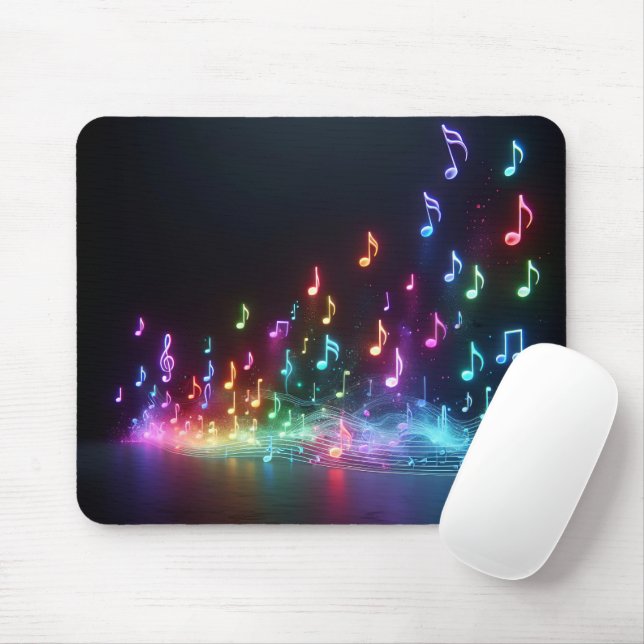 Mousepad Neon Musical Notes (Com mouse)