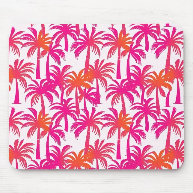 Mousepad Neon Pink Orange Palm Tree Ibiza (Frente)