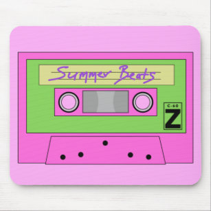 Mousepad Neon Pink Summer Beats Music Cassette
