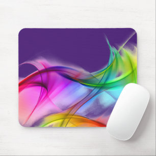 Mousepad Neon Rainbow Abstrato Em Puro