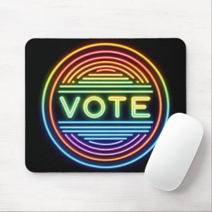 Mousepad Neon Rainbow Vote Sinal