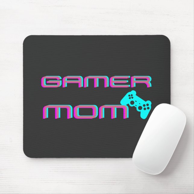 Mousepad Neon Retro Gamer Mom (Com mouse)