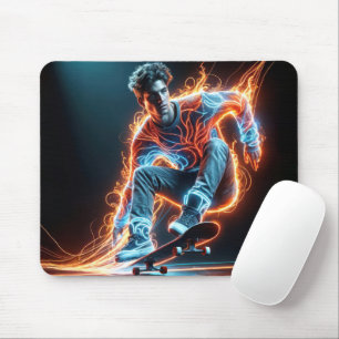 Mousepad Neon Skateboarder
