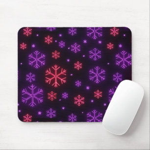 Mousepad Neon Snowflakes