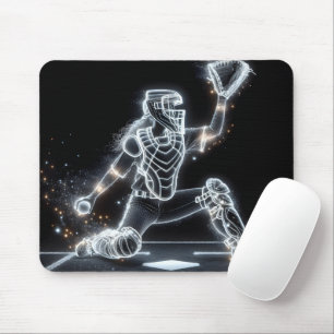 Mousepad Neon Softball Catcher