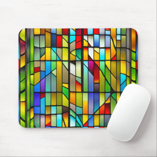 Mousepad Neon Stain Glass Abstrato
