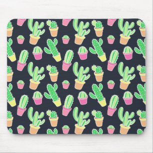 Mousepad Neon Watercolor Cactos em Potes