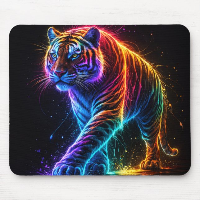 Mousepad Neonfarbener Tiger (Frente)