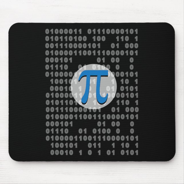 Mousepad Nerd De Matemática Do Símbolo Pi Day Ascii Binário (Frente)