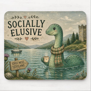 Mousepad Nessie Esquiva Socialmente Críptido Aconchegante L