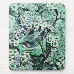Mousepad NEST DO PÁSSARO, verde branco