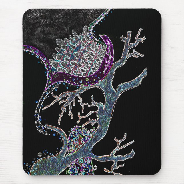 Mousepad neto de sonho zombie com borboletas no cabelo (Frente)