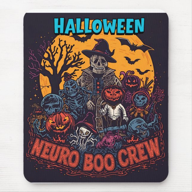 Mousepad Neuro Boo Crew Halloween (Frente)