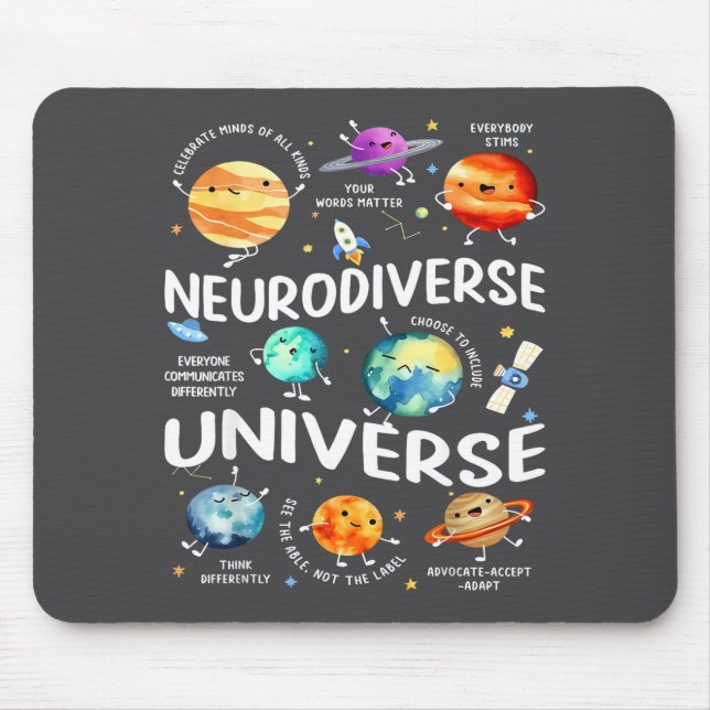 Mousepad Neurodiverse Universe Iep Special Ed Paraprofessio (Frente)