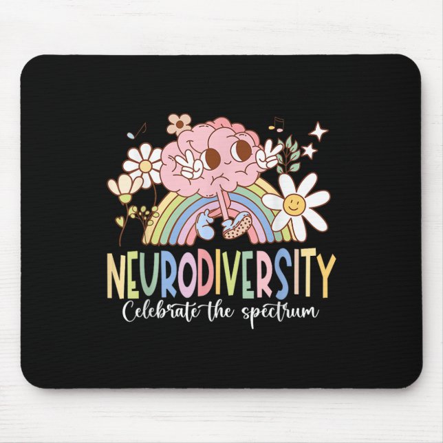 Mousepad Neurodiversidade Celebra Autismo Do Cérebro Do Esp (Frente)