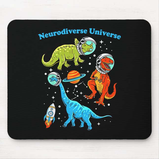 Mousepad Neurodiversificado Espaço dos Dinossauros Universo (Frente)