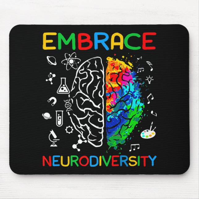 Mousepad Neurodiversity Shirt Embriagem com o Autismo ADHD (Frente)